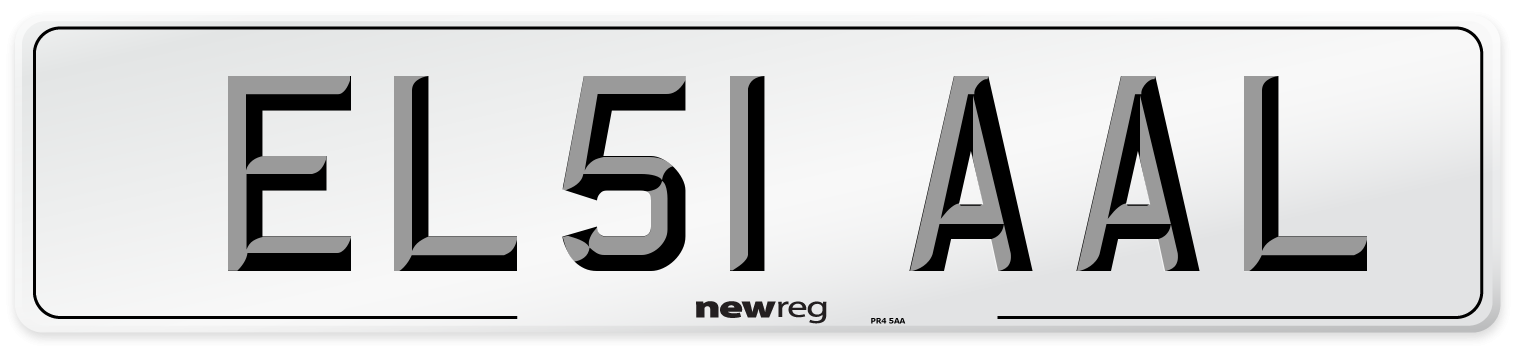 EL51 AAL Number Plate from New Reg